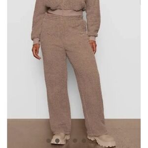 NWOT Skims Teddy Track Pants Desert Tan Size Small Lounge Fuzzy Comfort